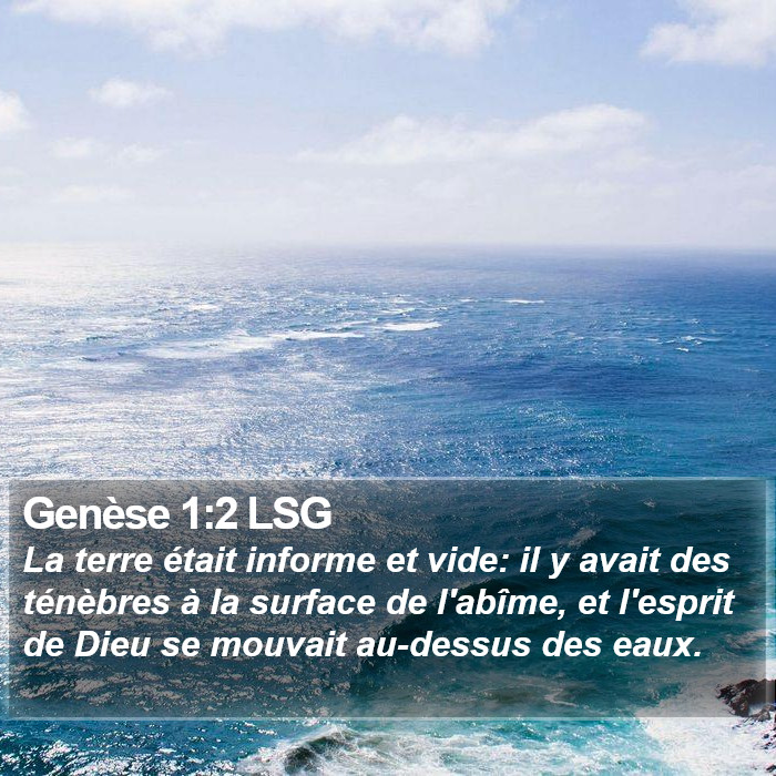 Genèse 1:2 LSG Bible Study