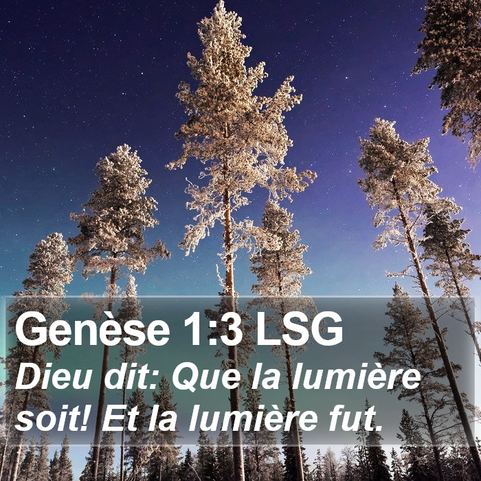 Genèse 1:3 LSG Bible Study