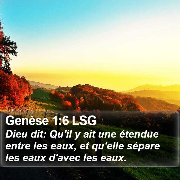 Genèse 1:6 LSG Bible Study