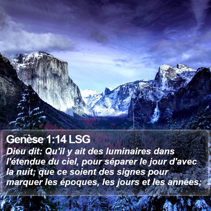 Genèse 1:14 LSG Bible Study