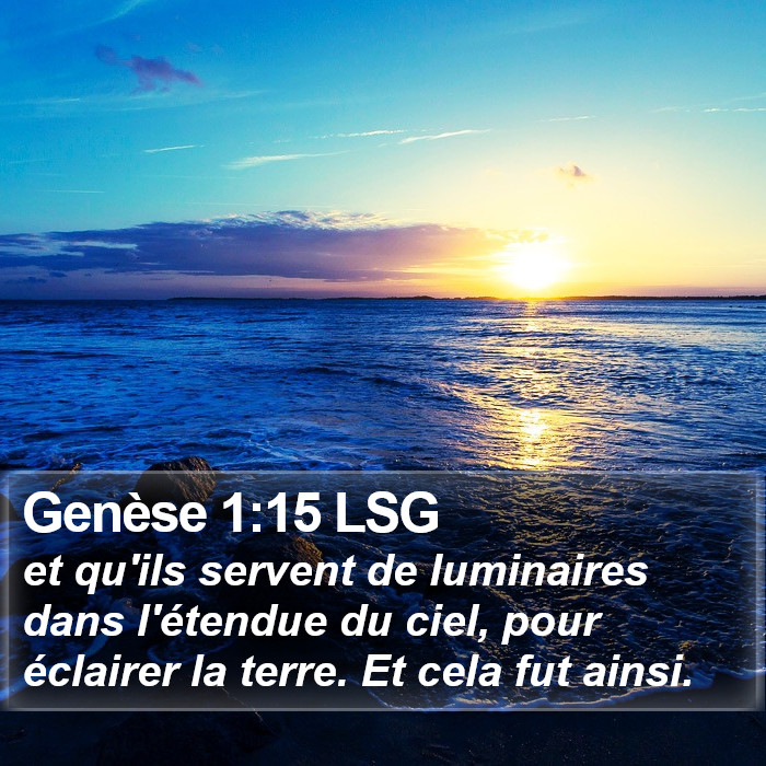 Genèse 1:15 LSG Bible Study