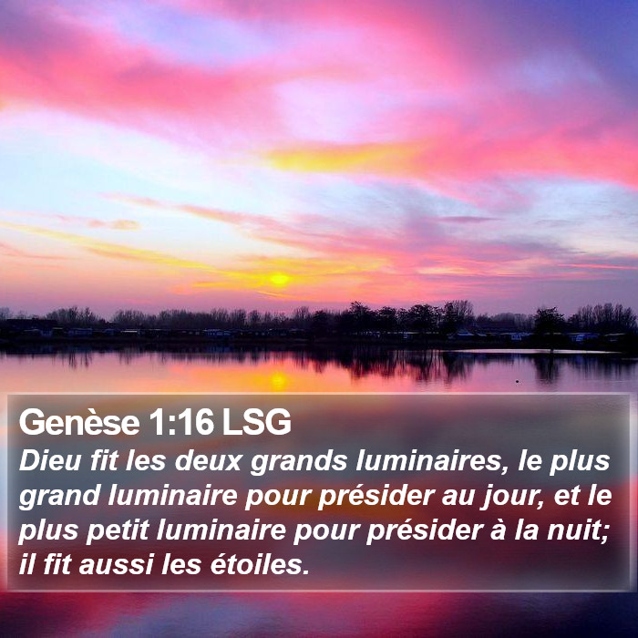 Genèse 1:16 LSG Bible Study