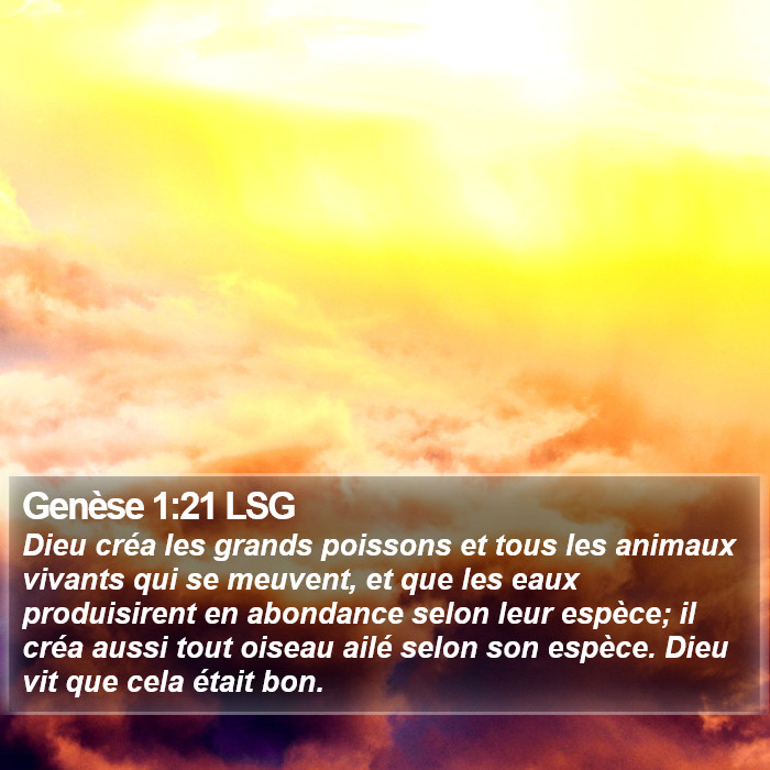 Genèse 1:21 LSG Bible Study