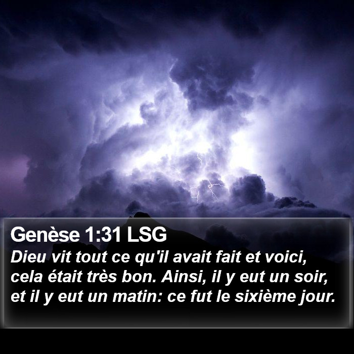 Genèse 1:31 LSG Bible Study