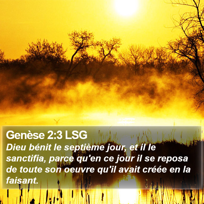 Genèse 2:3 LSG Bible Study