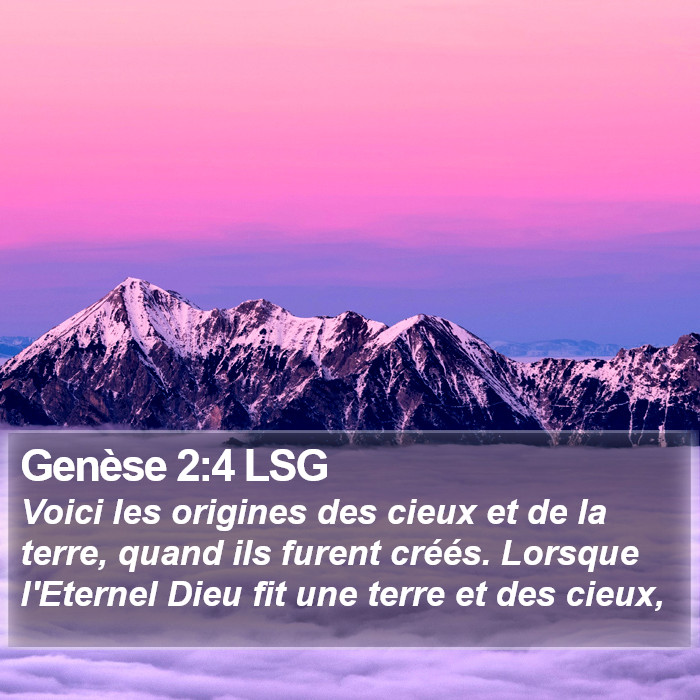 Genèse 2:4 LSG Bible Study