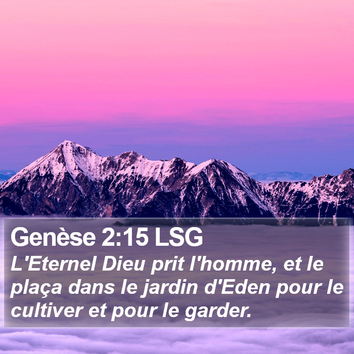 Genèse 2:15 LSG Bible Study