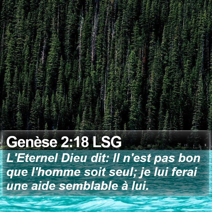 Genèse 2:18 LSG Bible Study