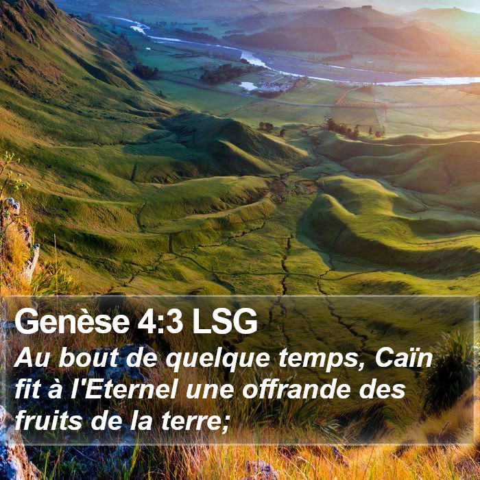 Genèse 4:3 LSG Bible Study