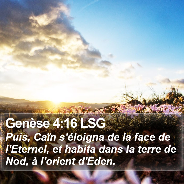 Genèse 4:16 LSG Bible Study