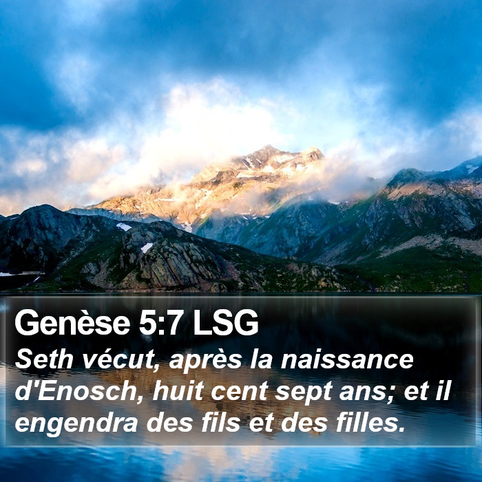 Genèse 5:7 LSG Bible Study