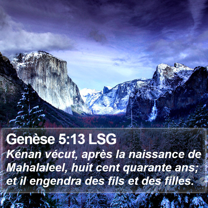 Genèse 5:13 LSG Bible Study