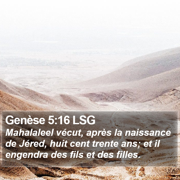 Genèse 5:16 LSG Bible Study