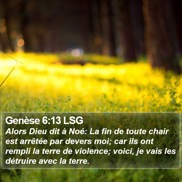 Genèse 6:13 LSG Bible Study
