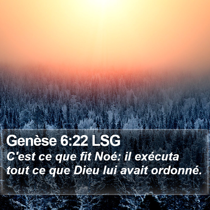 Genèse 6:22 LSG Bible Study