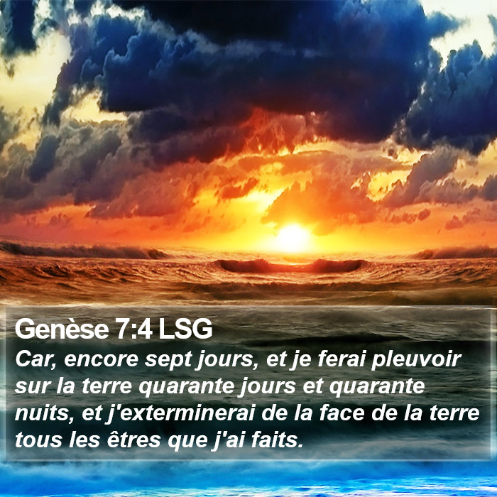 Genèse 7:4 LSG Bible Study