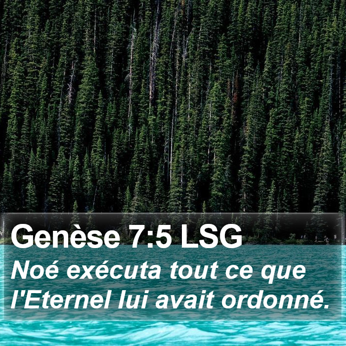 Genèse 7:5 LSG Bible Study