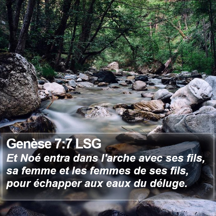 Genèse 7:7 LSG Bible Study