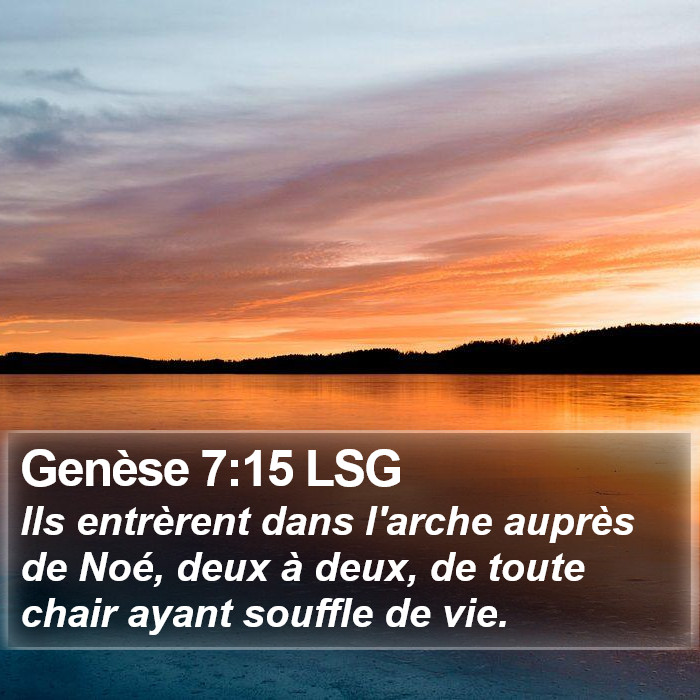 Genèse 7:15 LSG Bible Study