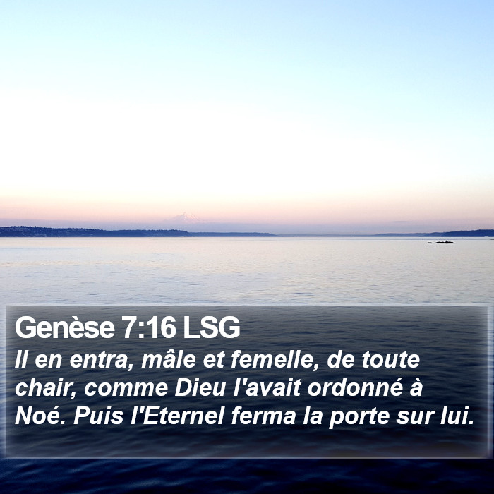 Genèse 7:16 LSG Bible Study