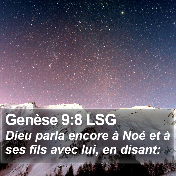 Genèse 9:8 LSG Bible Study