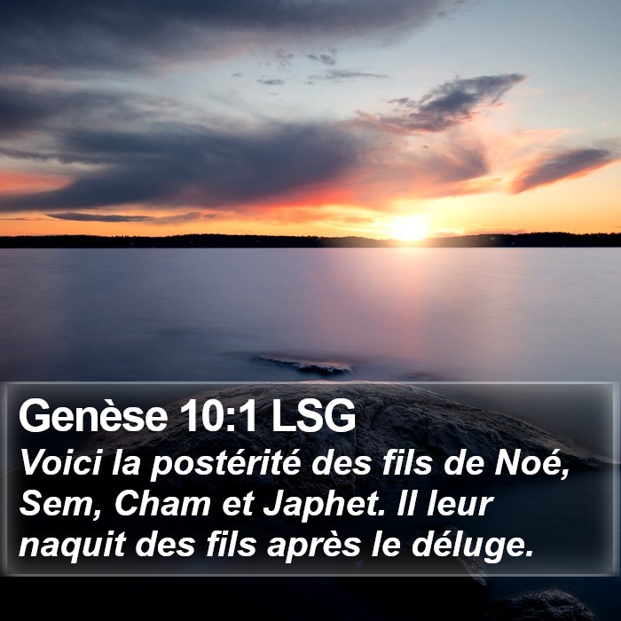 Genèse 10:1 LSG Bible Study