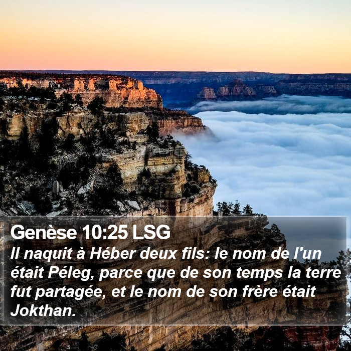 Genèse 10:25 LSG Bible Study