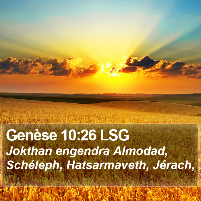Genèse 10:26 LSG Bible Study