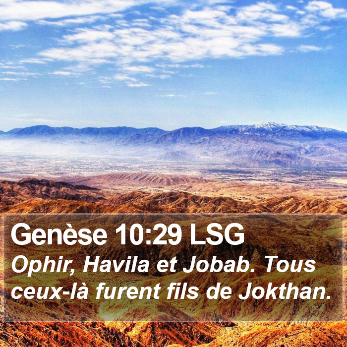 Genèse 10:29 LSG Bible Study