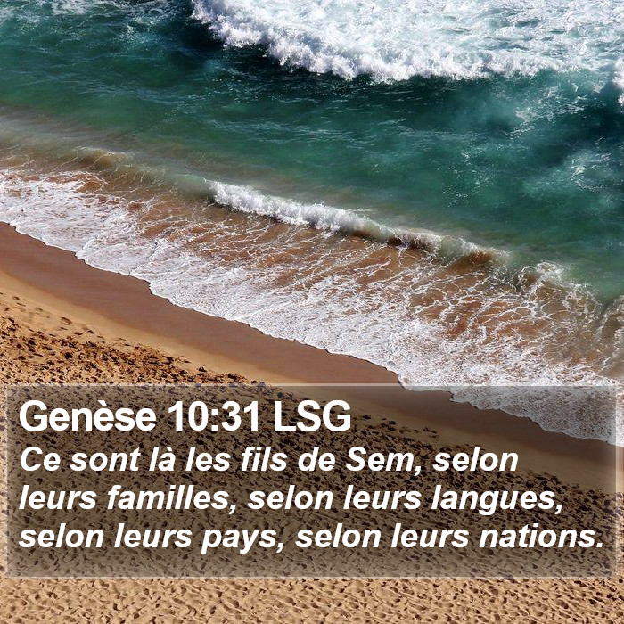 Genèse 10:31 LSG Bible Study