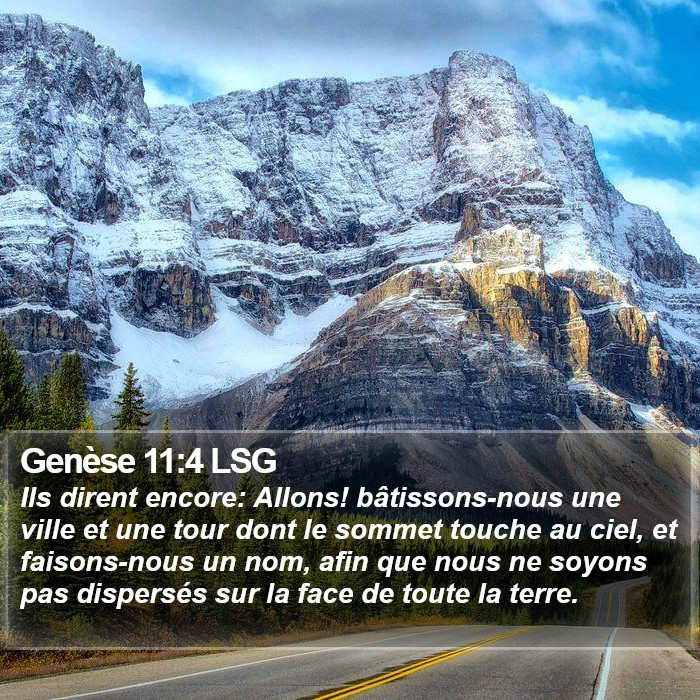 Genèse 11:4 LSG Bible Study