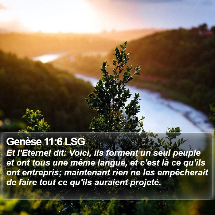 Genèse 11:6 LSG Bible Study