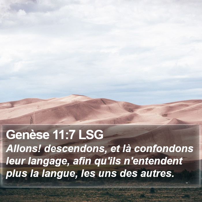 Genèse 11:7 LSG Bible Study