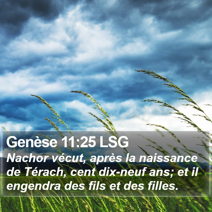 Genèse 11:25 LSG Bible Study