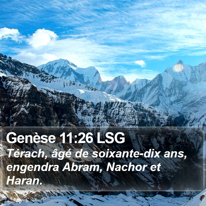 Genèse 11:26 LSG Bible Study