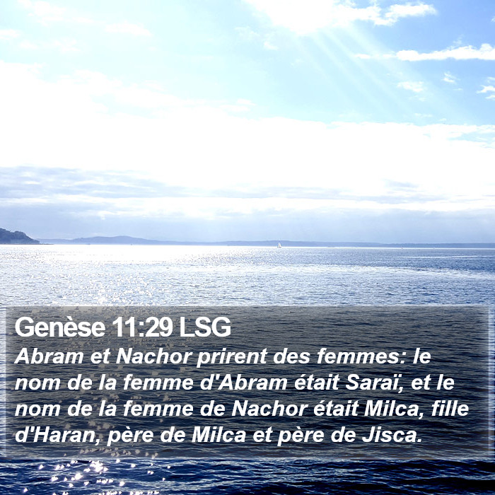 Genèse 11:29 LSG Bible Study