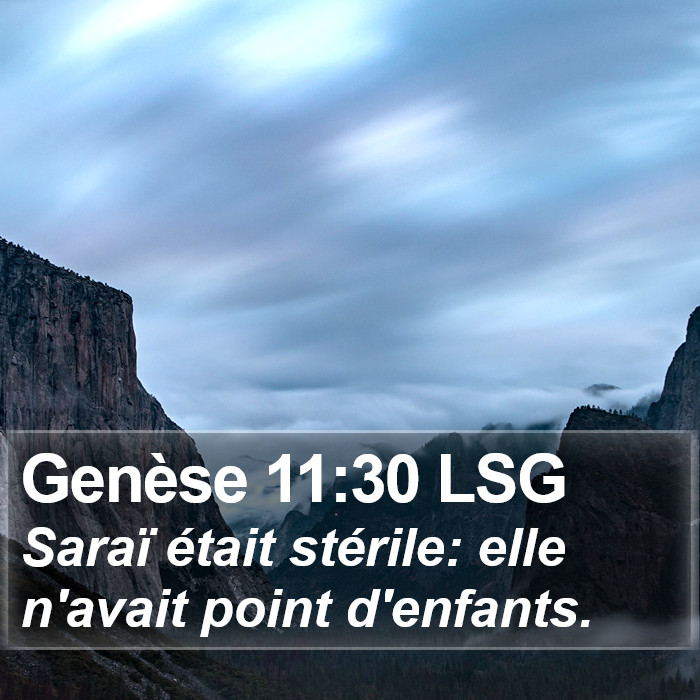 Genèse 11:30 LSG Bible Study