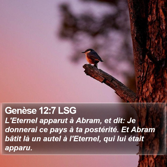 Genèse 12:7 LSG Bible Study
