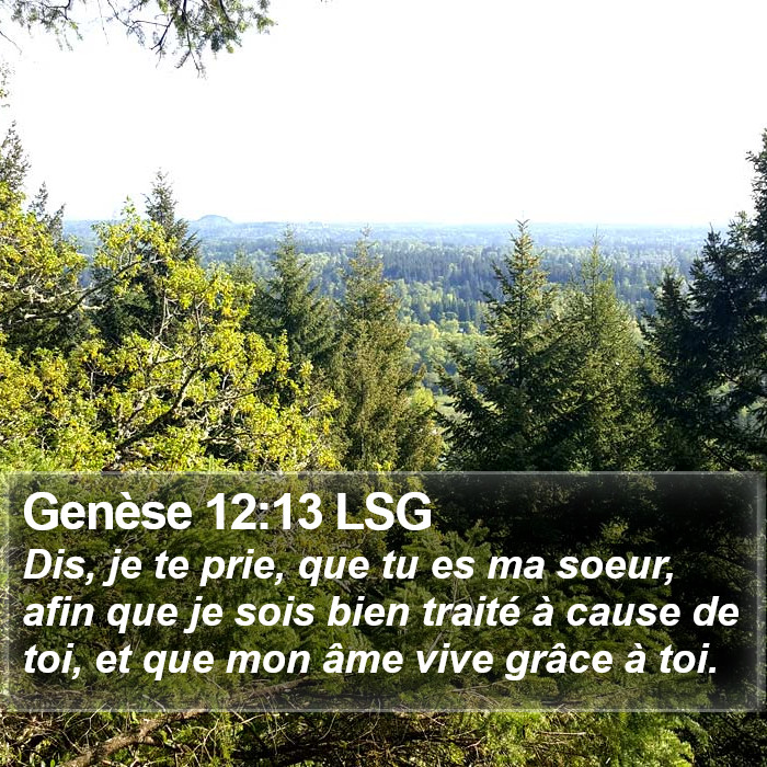 Genèse 12:13 LSG Bible Study