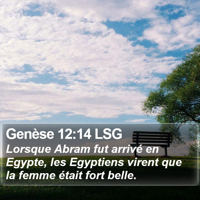 Genèse 12:14 LSG Bible Study
