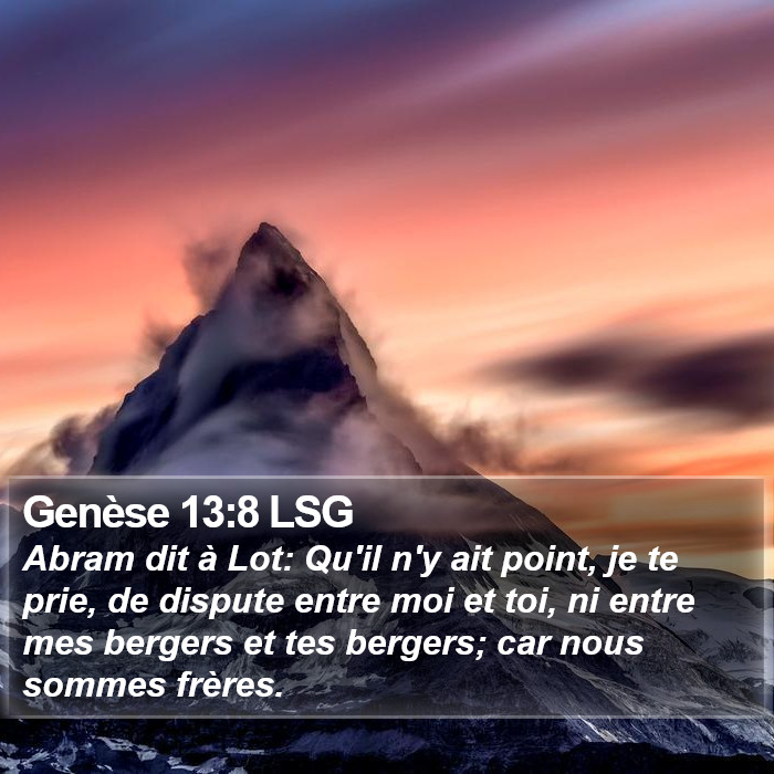 Genèse 13:8 LSG Bible Study