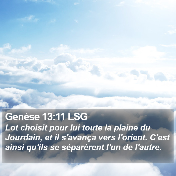 Genèse 13:11 LSG Bible Study