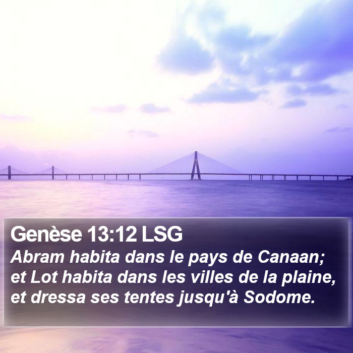 Genèse 13:12 LSG Bible Study