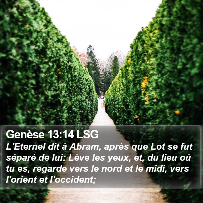 Genèse 13:14 LSG Bible Study