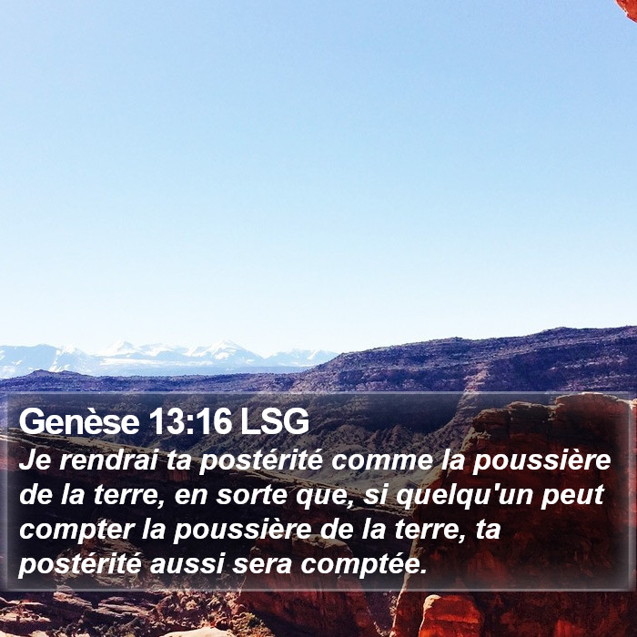 Genèse 13:16 LSG Bible Study