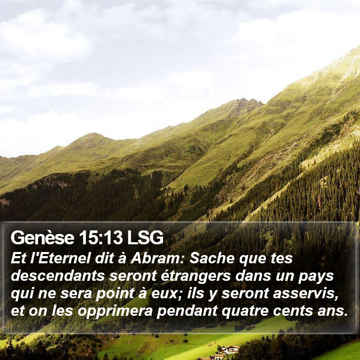 Genèse 15:13 LSG Bible Study