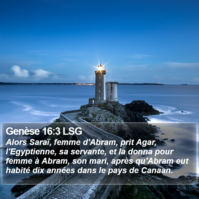 Genèse 16:3 LSG Bible Study