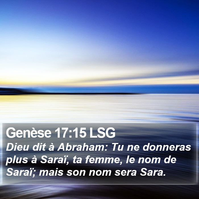 Genèse 17:15 LSG Bible Study