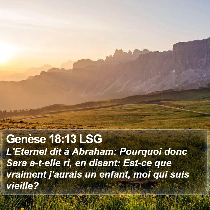 Genèse 18:13 LSG Bible Study