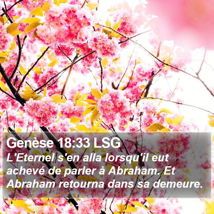 Genèse 18:33 LSG Bible Study